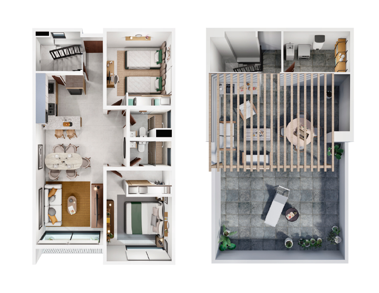 departamento tipo b roof top